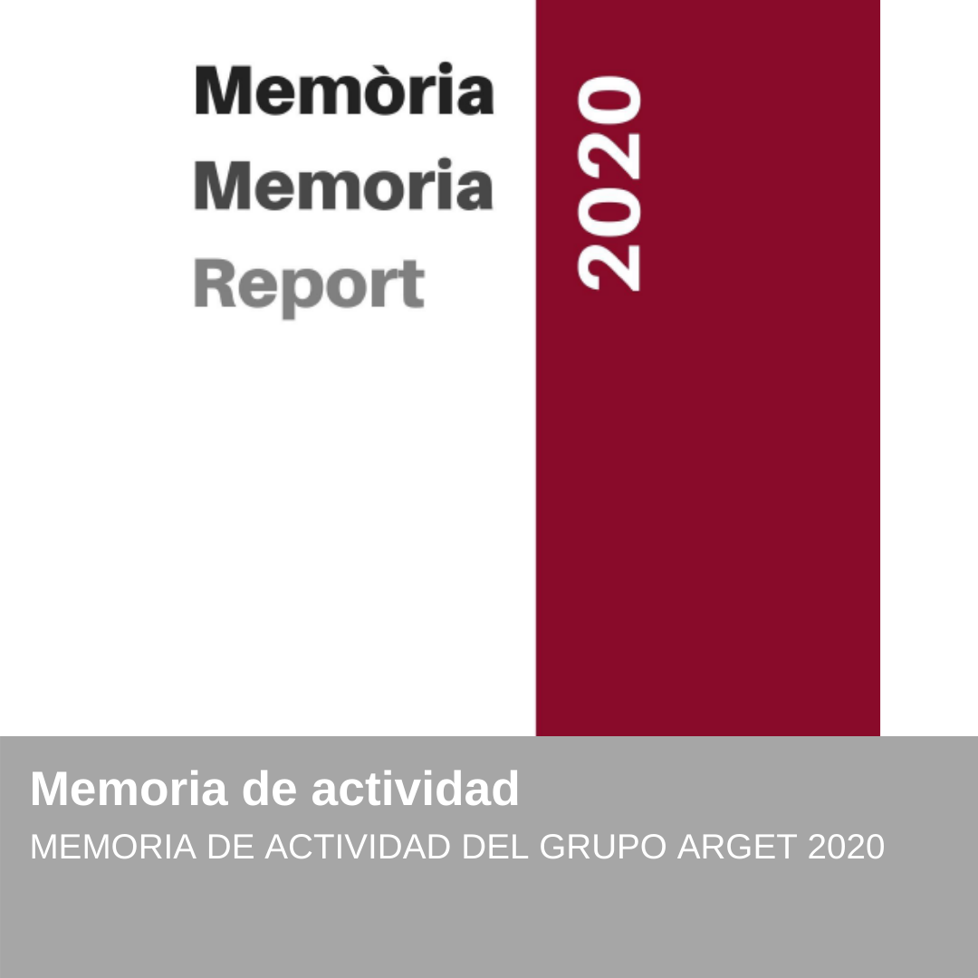 NOVA PUBLICACIÓ - Memòria d'activitats ARGET 2020