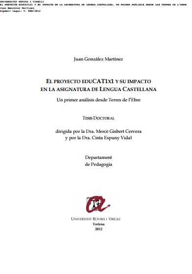 El proyecto EDUCAT1x1 y su impacto en la asignatura de lengua castellana. Un primer análisis desde las Terres de l’Ebre