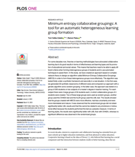 Minimum entropy collaborative groupings: A tool for an automatic heterogeneous learning group formation